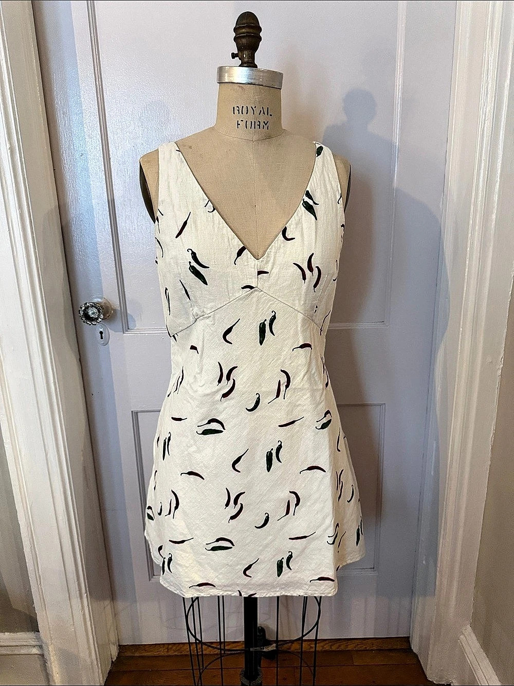 NWOT Linen Blend Abercrombie & Fitch Pepper Print Mini Dress Size LP